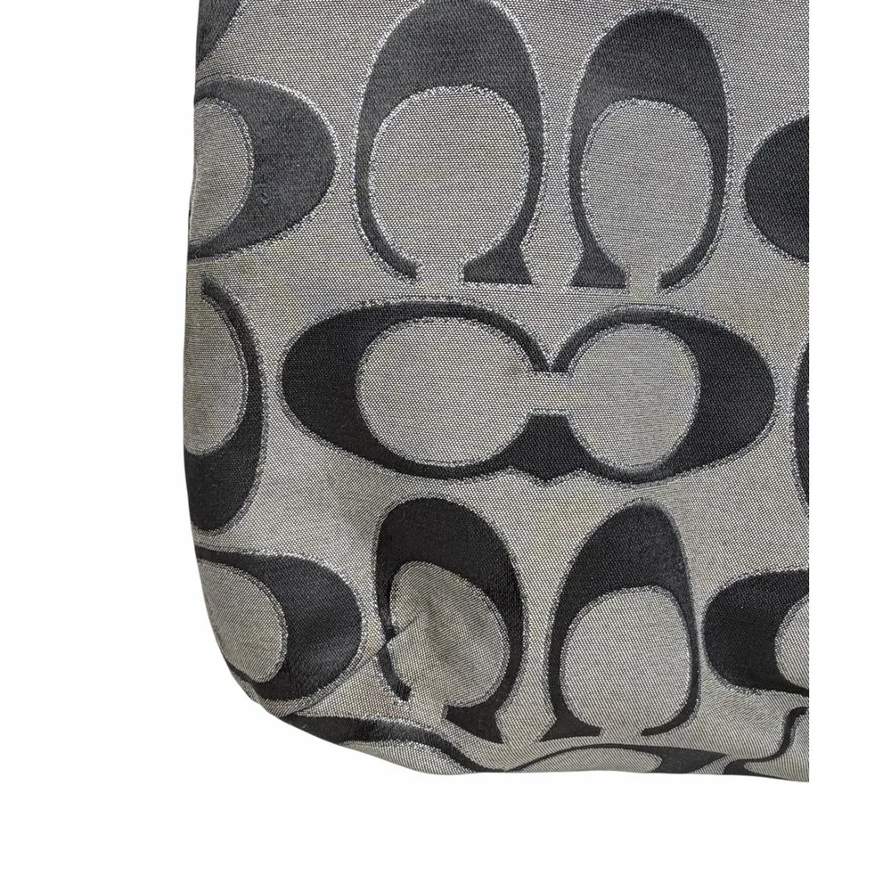 Coach Poppy Metallic Signature Sateen GlamTote J1221-18979 Gray Silver